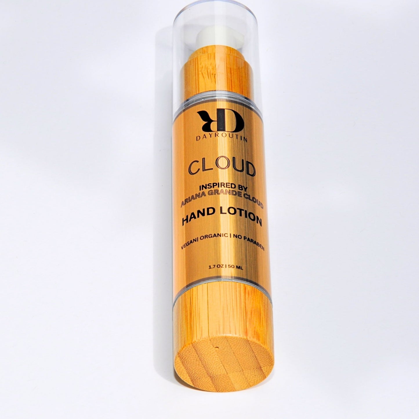 Cloud Hand Lotion Ariana Grande inspired dupe packaging close-up