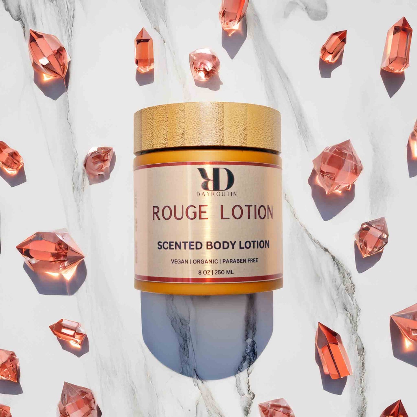 Luxury BACCARAT ROUGE Body Lotion inspired scented moisturizer in an elegant bottle, styled with a high-end Parisian beauty aesthetic.