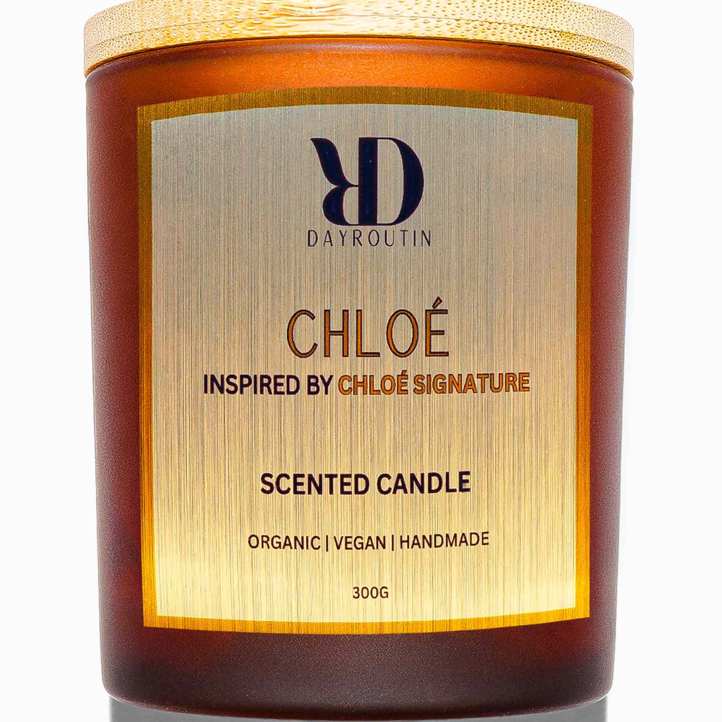 Luxury Soy Wax Candle smelling like Chloé Perfume for home decor.