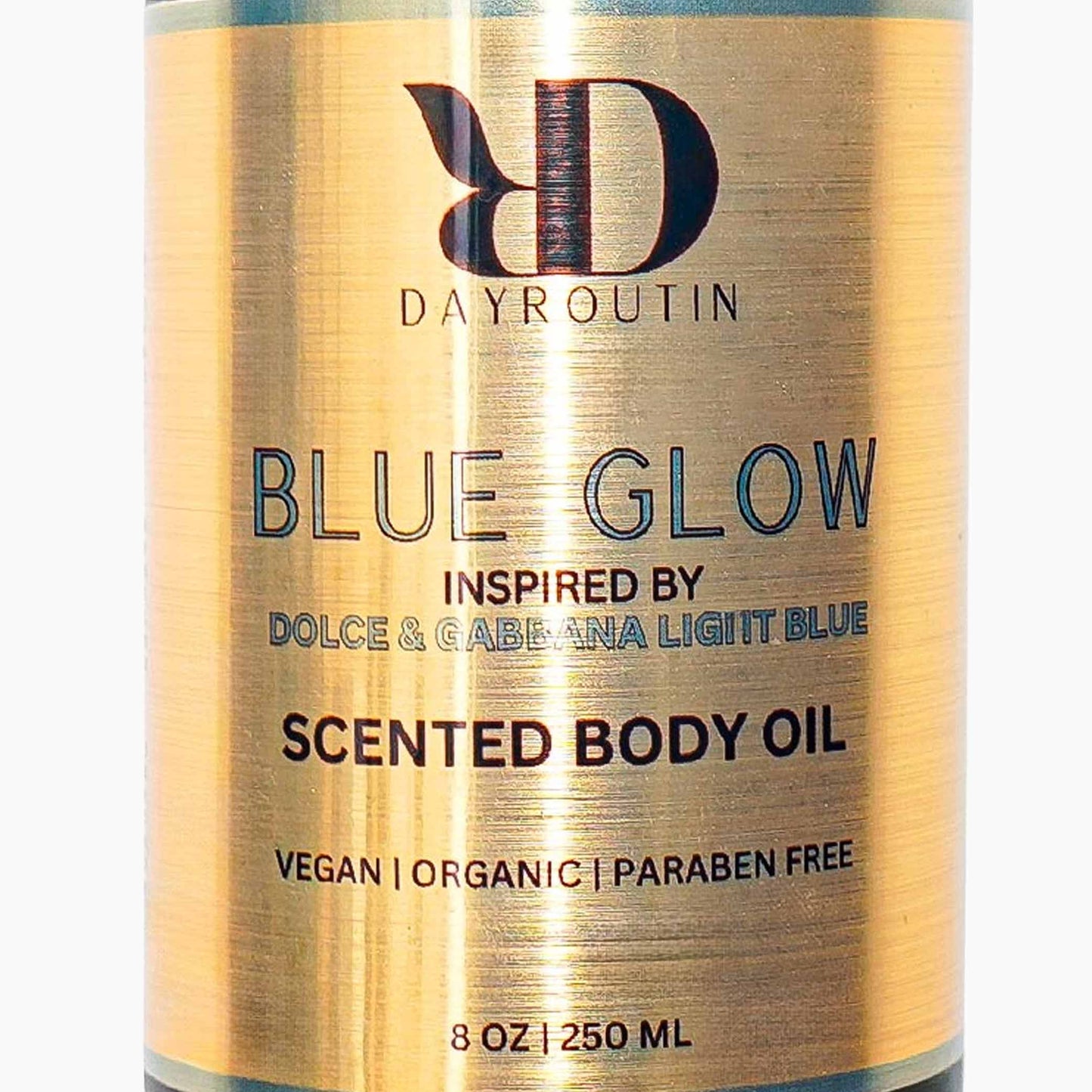 Luxury scented body oil smelling like Dolce & Gabbana Light Blue, fast absorbing formula for women