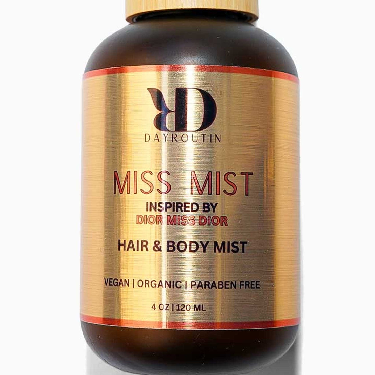 Texture shot of hydrating body mist spray inspired by Miss Dior fragrance