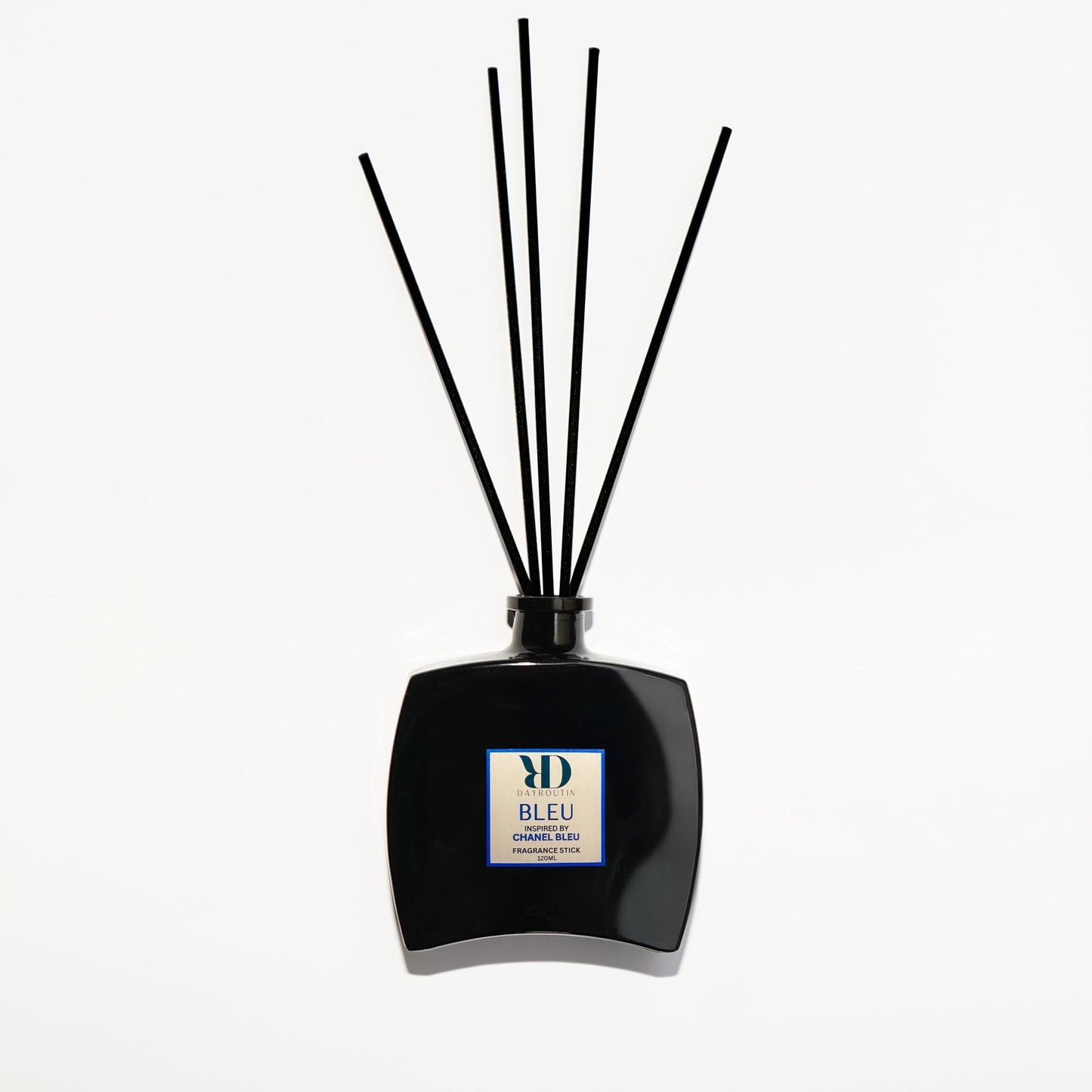 DayRoutin BLEU fragrance reed diffuser inspired by Chanel Bleu de Chanel with rattan reeds.