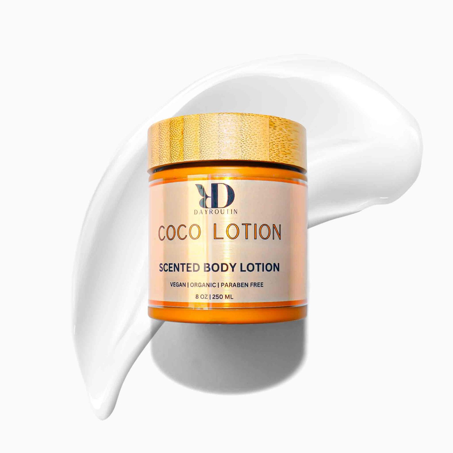 DayRoutin COCO body lotion inspired by Chanel Coco Mademoiselle in elegant pump bottle.