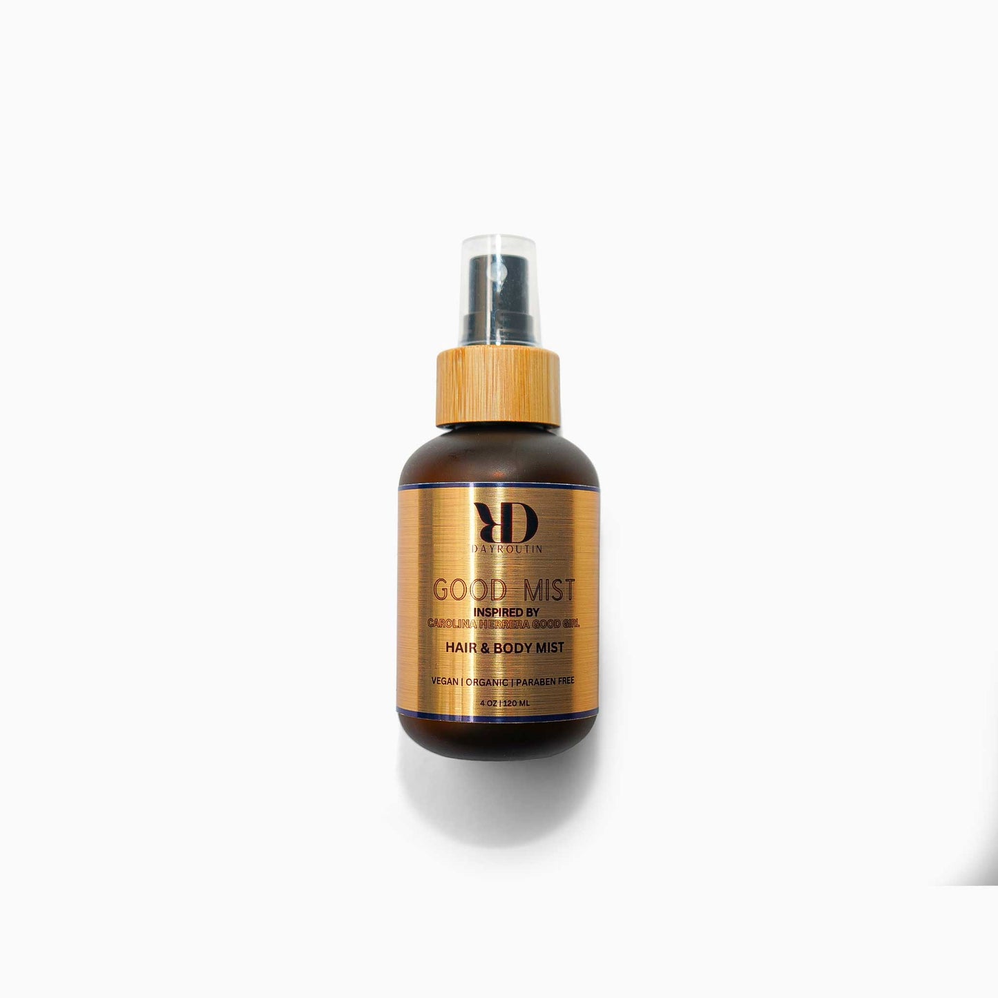 DayRoutin GOOD MIST hair and body mist inspired by Carolina Herrera Good Girl in sleek spray bottle