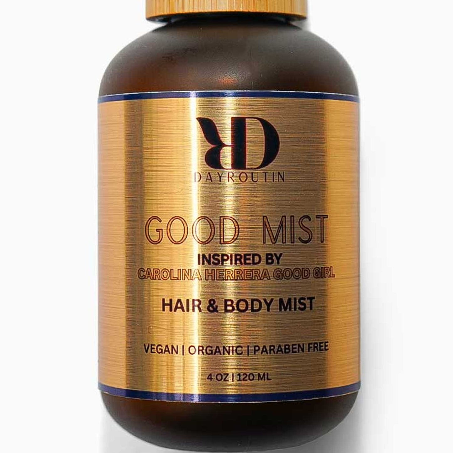 GOOD MIST hair and body spray on a vanity, adding a soft jasmine and cocoa scent cloud