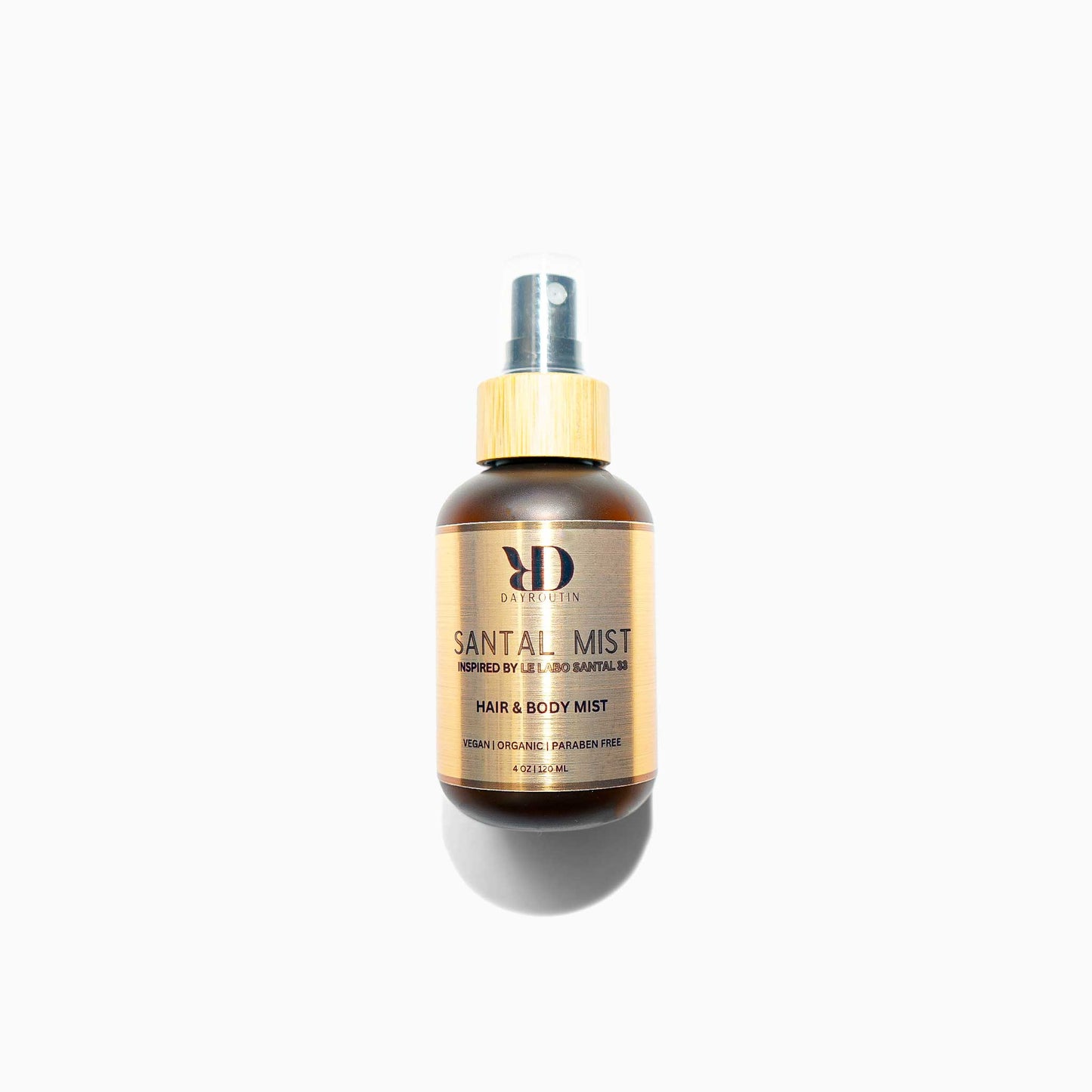Le Labo Santal 33 inspired hair and body mist bottle industrial style
