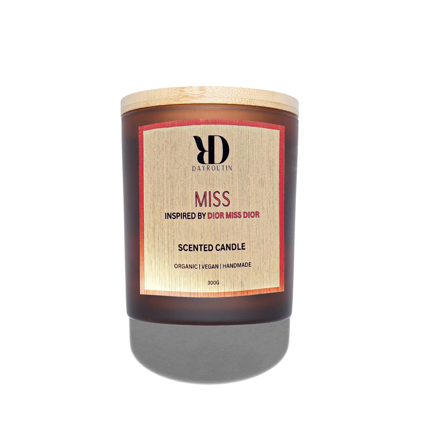 Miss Dior inspired candle with rose and patchouli scent
