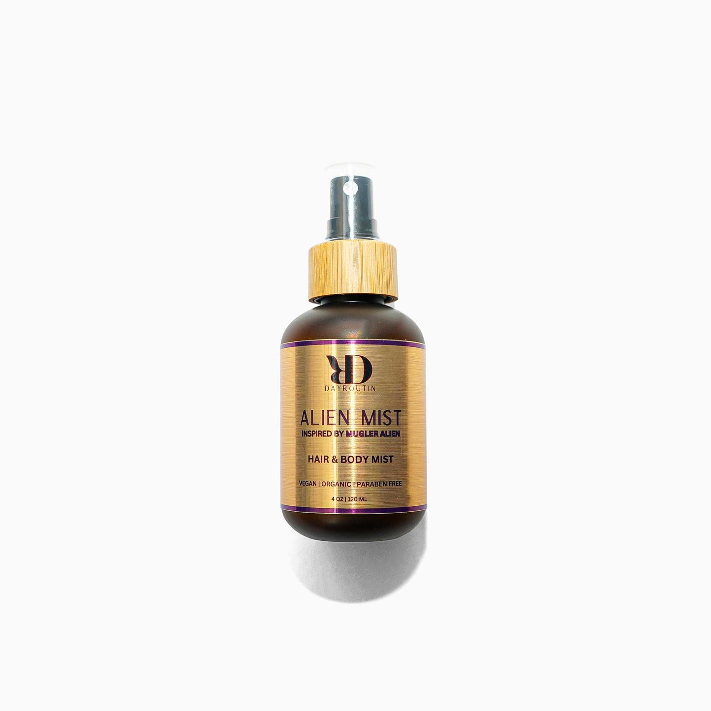 "Mugler Alien inspired hair mist purple bottle"