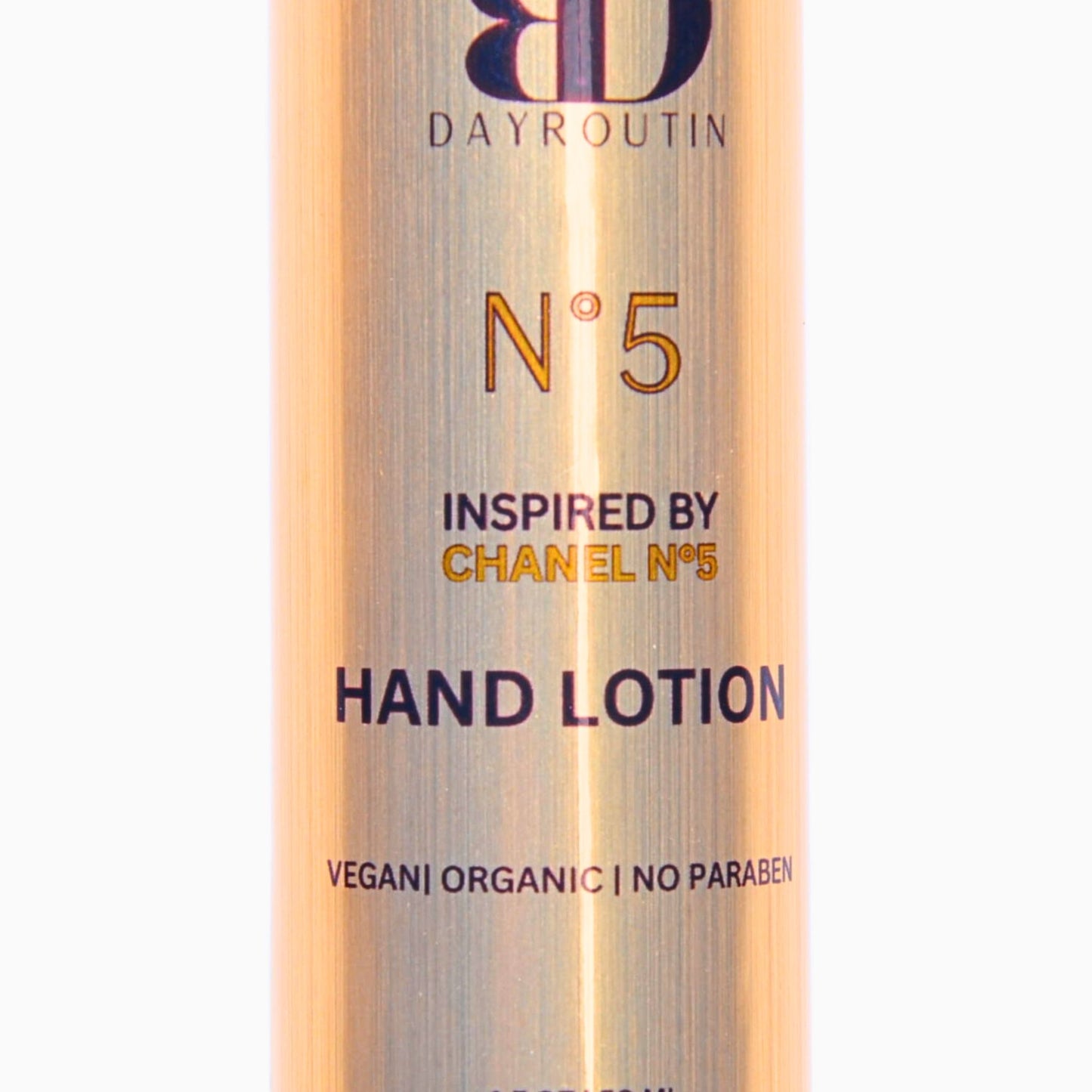 N°5 hand lotion on dressing table with pearls, classic powdery floral scent.