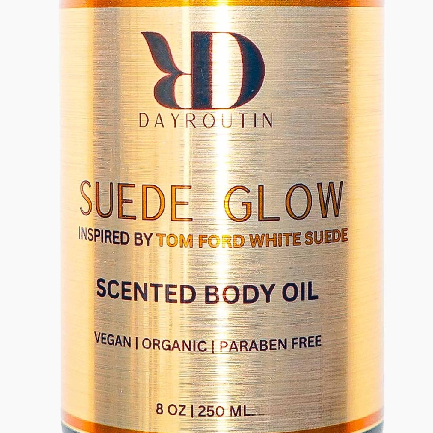 "Clean musk scented body oil for satin skin"