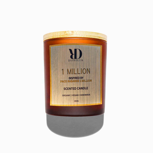 Paco Rabanne 1 Million inspired soy candle gold label
