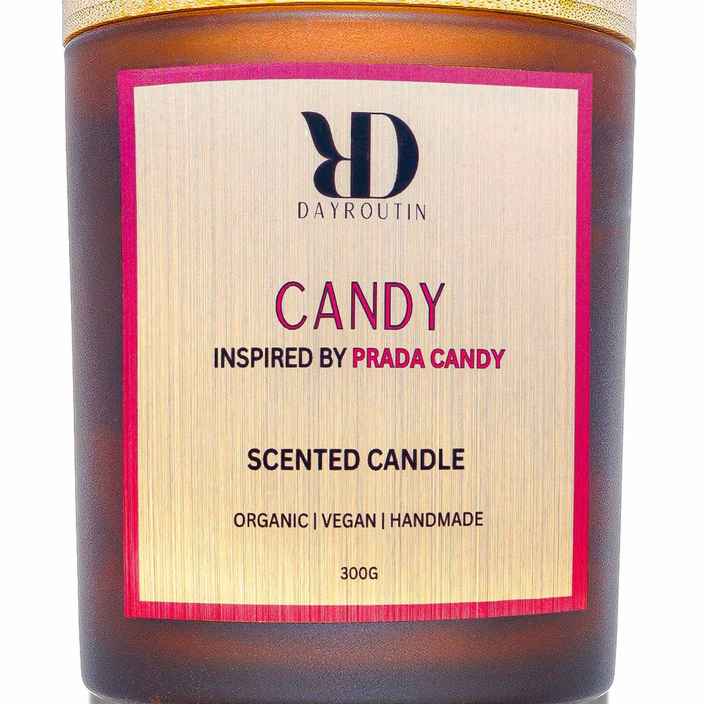 "Caramel and benzoin scented candle for home"

