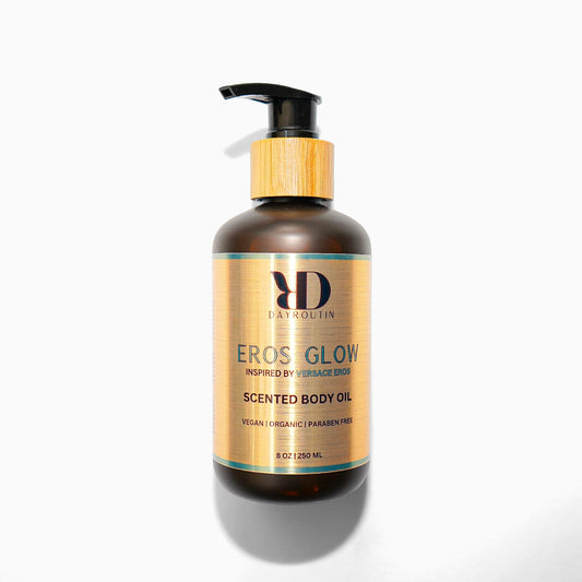 "Versace Eros inspired scented body oil for men"

