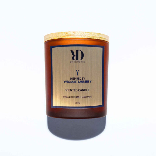 Yves Saint Laurent Y inspired scented candle bergamot sage tonka soy wax